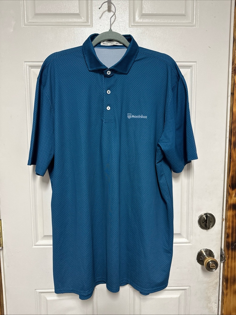 Holderness & Bourne Polo Shirt Mens XL Blue Golf Short Sleeve Montreux Logo